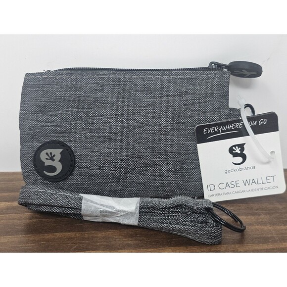 Geckobrands Zipper ID & Card Case Wallet With Lanyard - GRAY - NWT - Picture 1 of 7